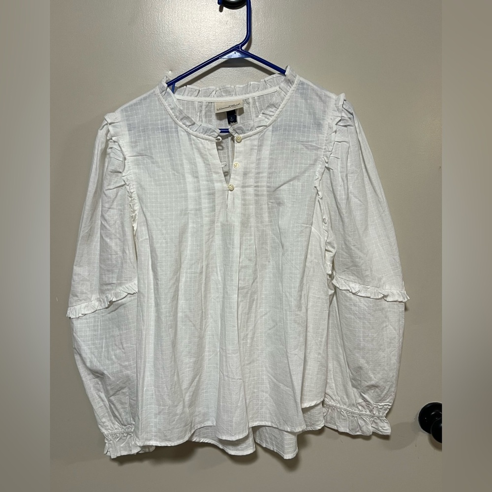 NWT Target Universal Thread white cotton boho blouse‎ top size XL